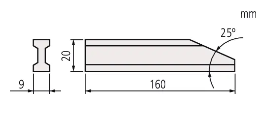 Image of plain jaw for gauge blocks .