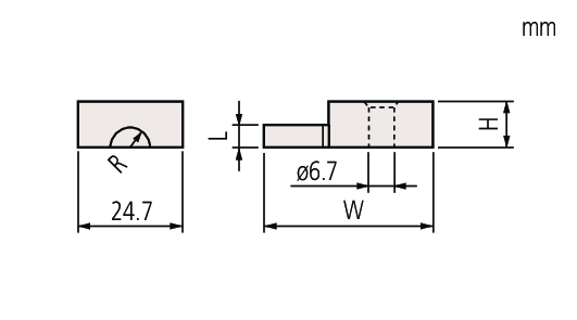 Image of half-round jaw,0,125" (2 pcs.) for square type gauge blocks .