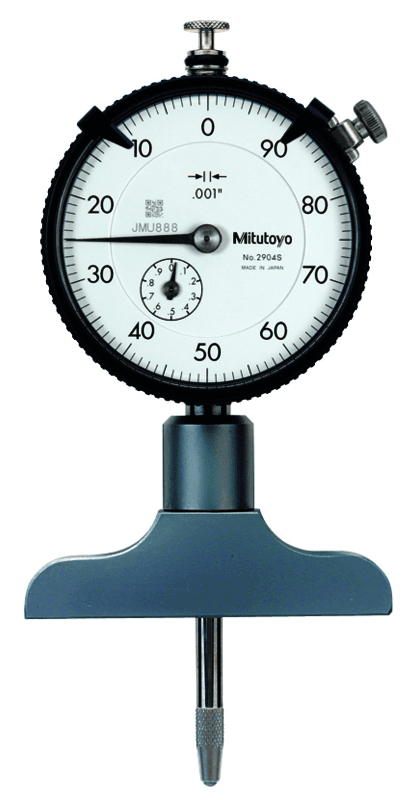 Image of dial indicator depth gauge 0-8", ball point contact element .