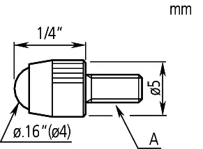 Technical Image of contact element ball point, 4-48unf 1/4" length, plastic, inch .