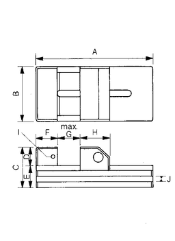 Technical Image of precision vice 50mm clamping width .