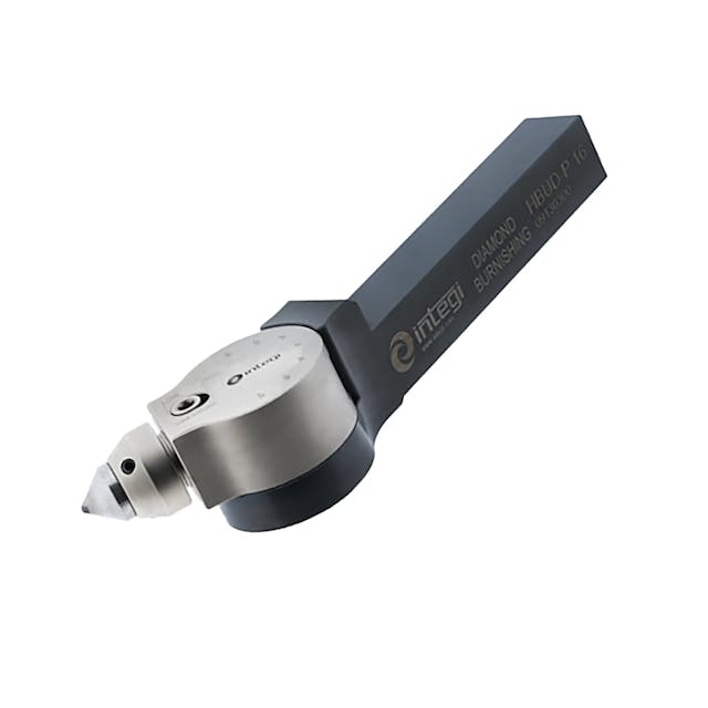 Image of a diamond tip rotating head burnishing tool holder from Integi, series HBUD-P.