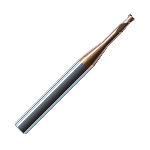 ZCC-CT HM-2EP 2 Flute Slot End Mill with Short Cutting Edge and Long Neck.