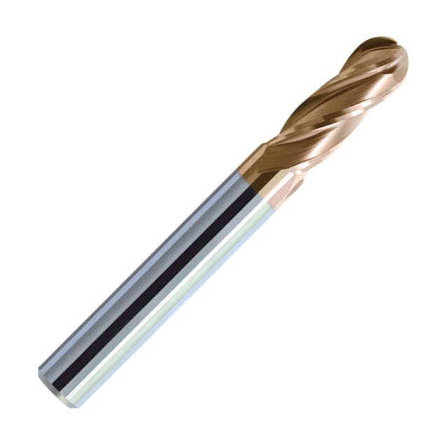 ZCC-CT HM-4B 4 Flute Ball Nose End Mill with Straight Shank