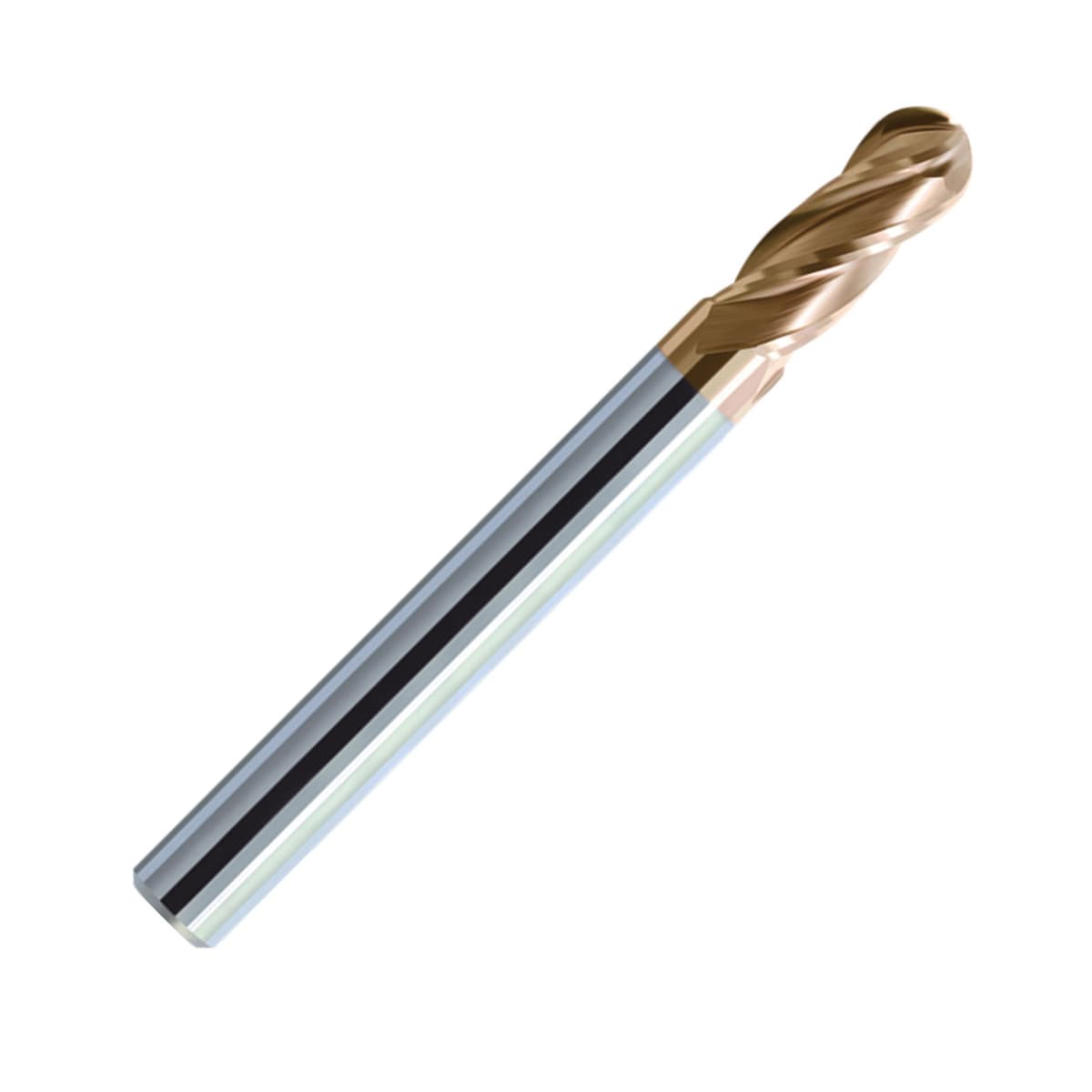 ZCC-CT HM-4BL 4 Flute Ball Nose Long Shank for Hardened Steel