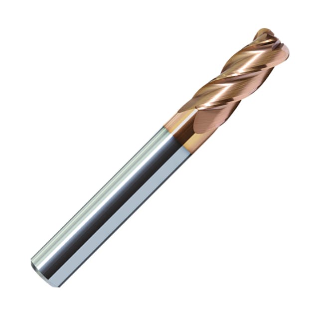 ZCC-CT HM-4R 4 Flute Corner Radius End Mill with Straight Shank.