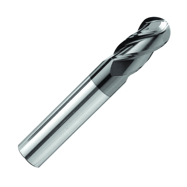 Max-Mill JB Series TiAlN Coated Carbide 4 Flute Ball Nose End Mill