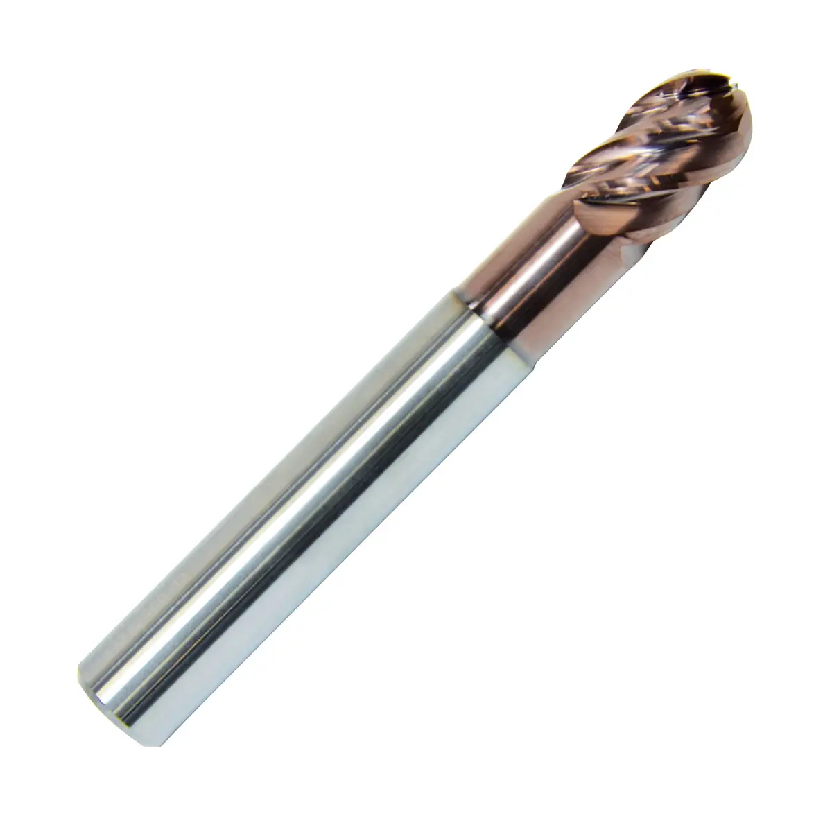 ZCC-CT TM-5BP Series 5 Flute KMS405 Coated Carbide Ball Nose Reduced Neck End Mill for Titanium & Heat-Resistant Alloy Machining