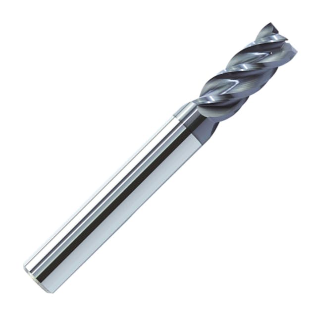 ZCC-CT VSM-4E-C 4 Flute Through Coolant AlTiN Coated High Performance Variable Helix Solid Carbide End Mill.