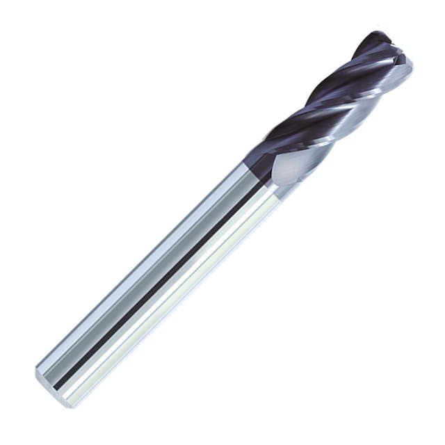 ZCC-CT VSM-4R 4 Flute AlTiN Coated High Performance Corner Radius Variable Helix Solid Carbide End Mill.
