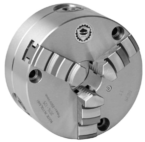 Bison 3574 3-Jaw Steel Self-Centring Scroll Chuck - Front and Rear Mounting