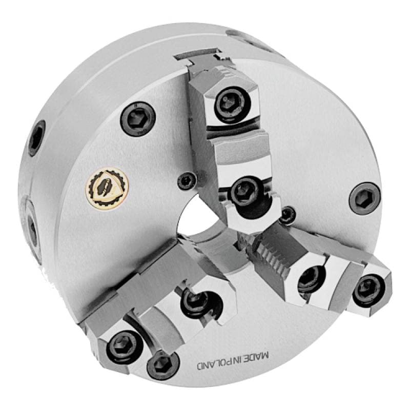 Bison 3575 3 jaw steel self centring flexible (front & rear) mounting scroll chuck.
