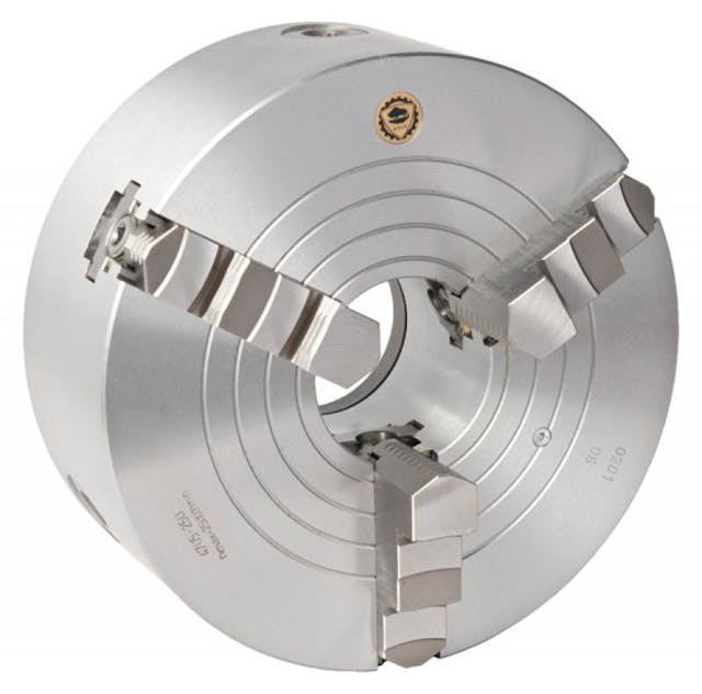 Bison 4705 3-Jaw Steel Combined Self-Centring & Independent (Wescott) Scroll Chuck with Plain Back Mounting - DIN 6351