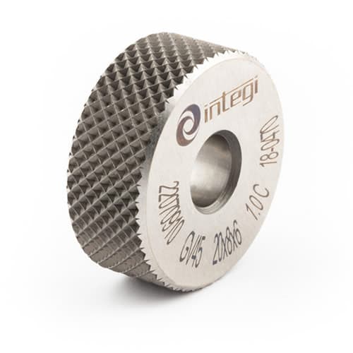 Image of 45° downwards cross form knurl with dimensions 10x5x4 from Integi