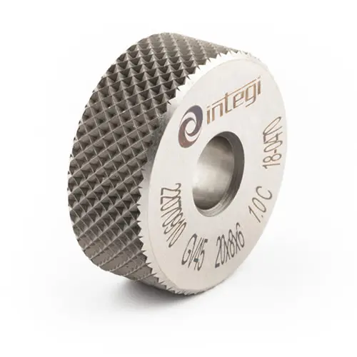 Image of 45° downwards cross form knurl with dimensions 25x10x15/11 from Integi