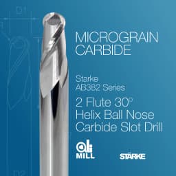 Stark Ali Mill AB382 2 flute ball nose carbide slot drill overview.