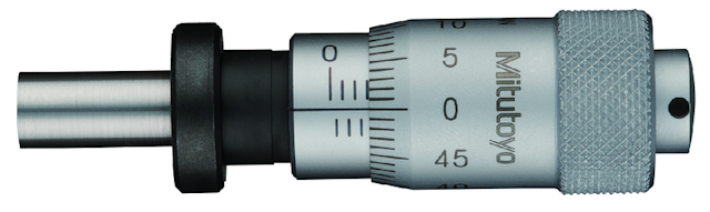 Image of micrometer head, large thimble type thimble d=15mm, 0-13mm, clamp nut .