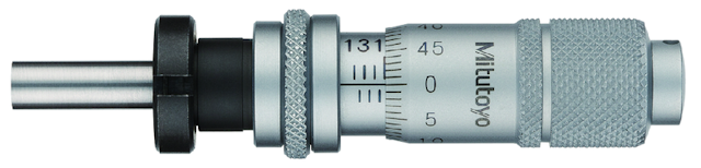 Image of micrometer head, small standard type 0-13mm, clamp nut, spi. lock, rev. rea. .