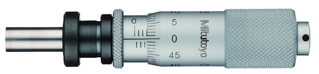 Image of micrometer head carbide-tipped 15mm, clamp nut, spindle lock .