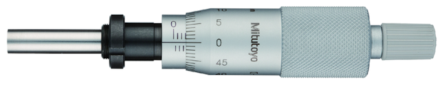 Image of micrometer head, medium-sized standard 0-25mm, clamp nut .