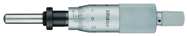 Image of micrometer head, medium-sized standard 0-25mm, clamp nut, spherical spindle .