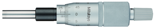 Image of micrometer head, medium-sized standard 0-25mm, reverse reading .