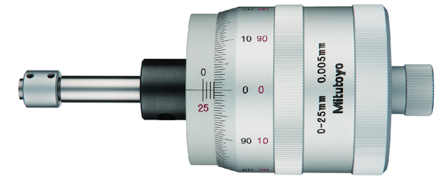 Image of micrometer head xy-stage, thimble 49mm 0-25mm, x-axis .