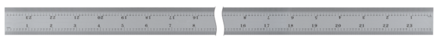 Image of steel rule, wide rigid rule 600mm/24", metric/inch .