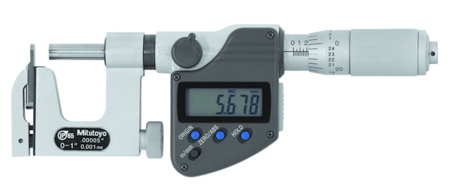 Image of digital interchangeable anvil micrometer inch/metric, 0-1", ip65 .