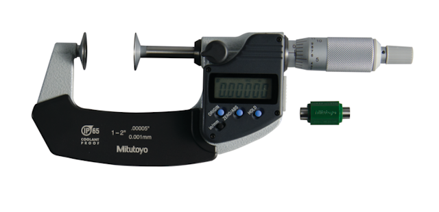 Image of digital disc micrometer ip65 inch/metric, 1-2", disk=20mm .