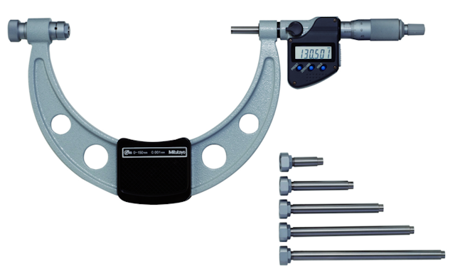 Image of digital micrometer interchangeable anvil inch/metric,12-18", incl. 6 anvils .