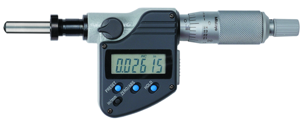 Image of digital micrometer head 0-1", sr4 spindle, cla. nut,0,375" stem .