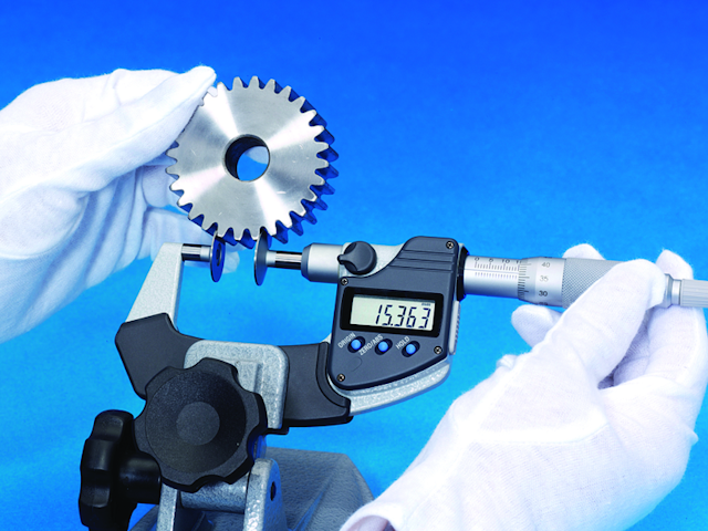 Image of digital disc micrometer, ip65 inch/metric, 1-2", non-rotating spindle, disk=20mm .