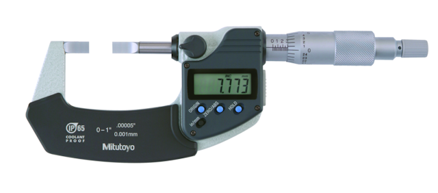 Image of digital blade micrometer, blade=0,75mm inch/metric, 0-1" .