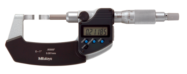 Image of digital blade micrometer, blade=0,75mm carbide-tipped, inch/metric, 0-1" .