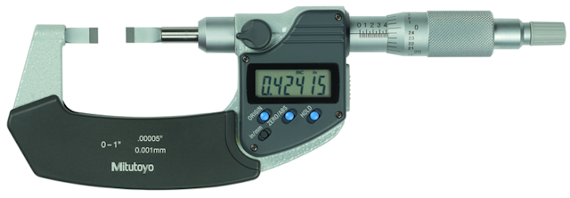 Image of digital blade micrometer, blade=0,4mm carbide-tipped, inch/metric, 0-1" .