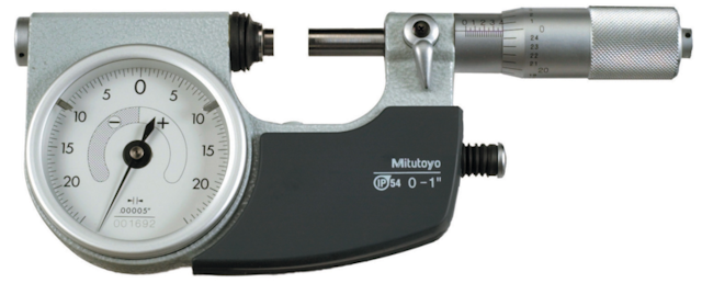 Image of indicating micrometer with button right 0-1" .