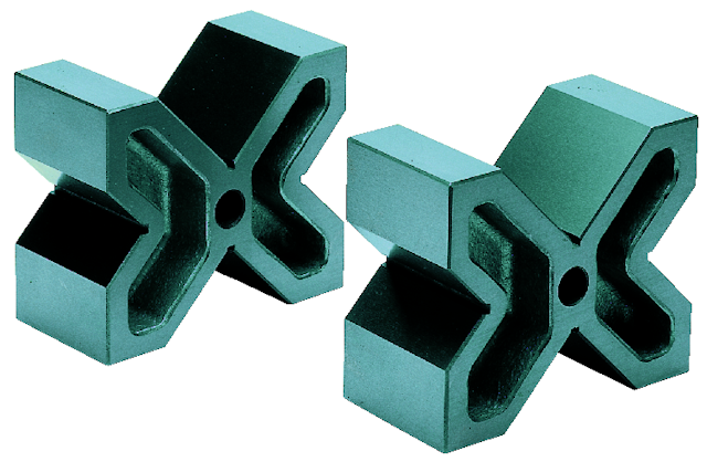 Image of cast iron v-block length: 75mm .