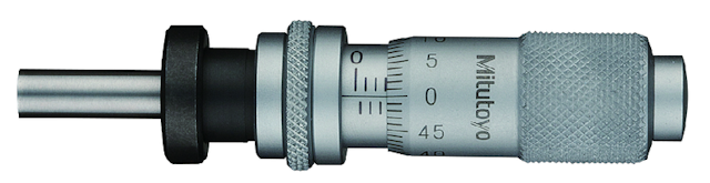 Image of micrometer head, small standard type 0-13mm, spindle lock, clamp nut .