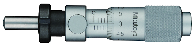Image of micrometer head, locking screw type 0-13mm, clamp nut, spherical spindle .