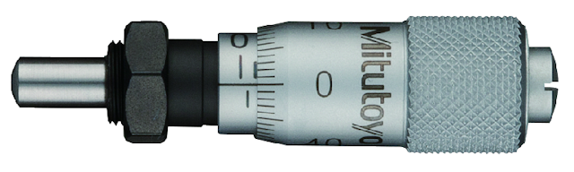 Image of micrometer head ultra-small 0-6,5mm, clamp nut, spherical spindle .